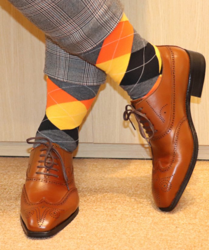 Tất (Vớ) Cổ Cao Caro Cam Đen DOLOMen PKT04-04