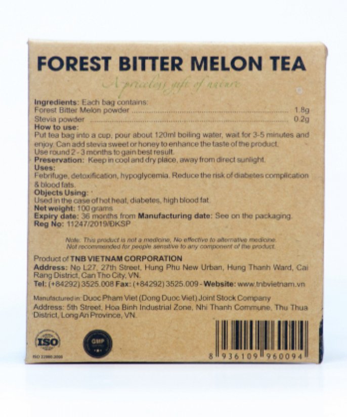 TRÀ KHỔ QUA RỪNG MUDARU (HỘP 50 TÚI LỌC)