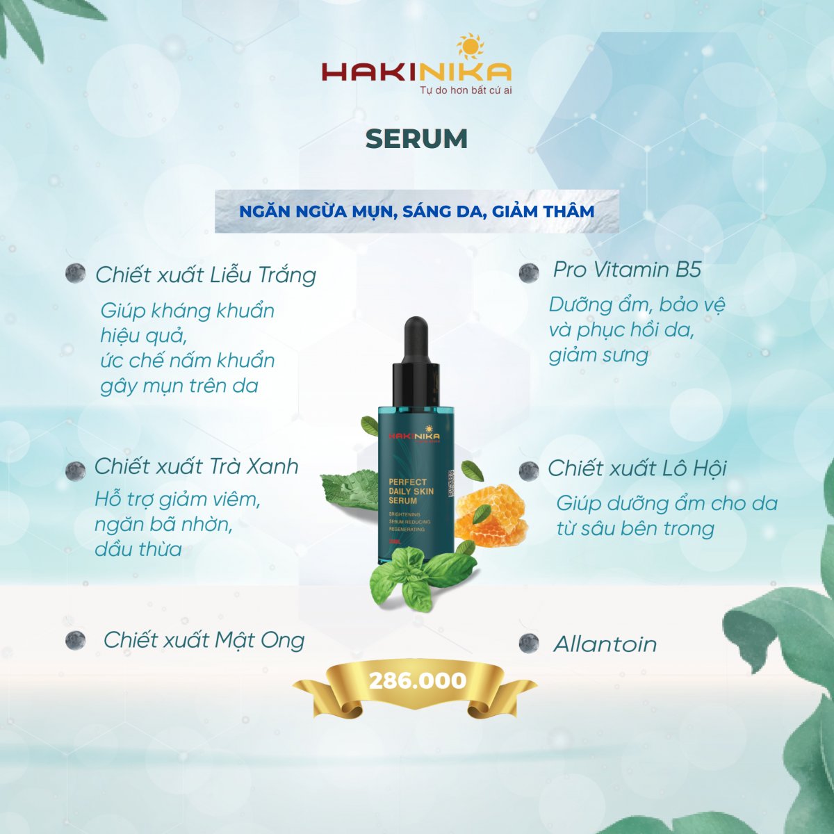 Serum trị mụn chiết xuất liễu trắng HAKINIKA 