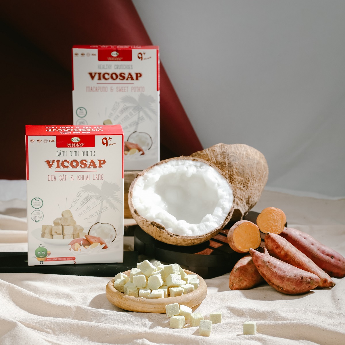 Bánh dinh dưỡng Vicosap dừa sáp & khoai lang 18g